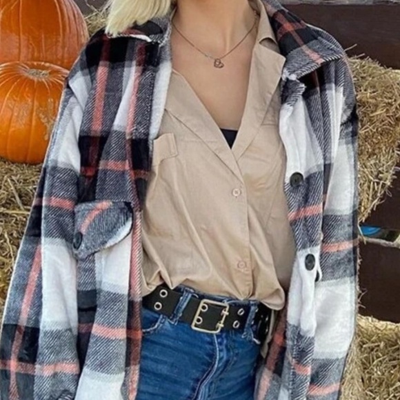 BellanBlue Jackets & Blazers - Cozy Plaid Boyfriend Jacket Oversized Shacket